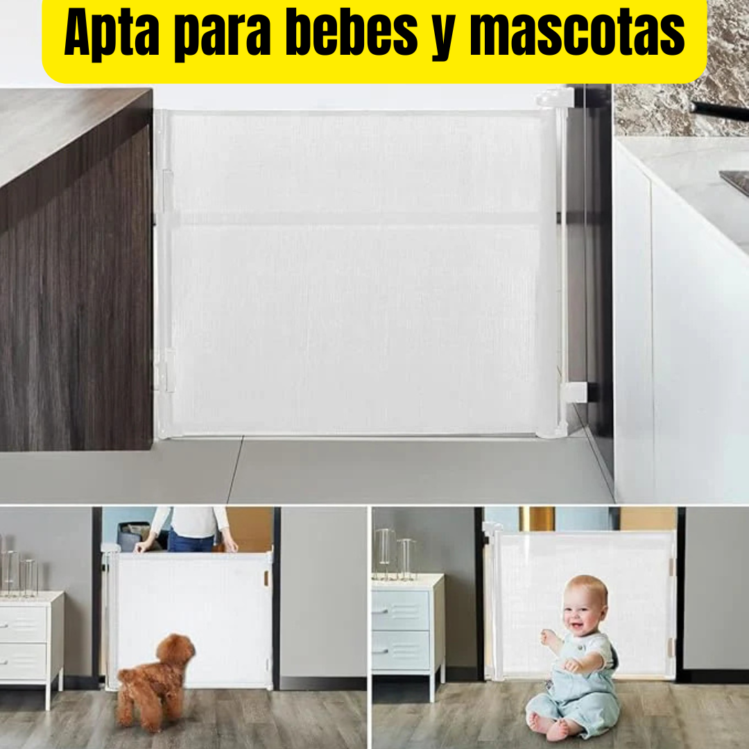 Puerta retráctil en malla - Seguridad para los niños y mascotas👶🐾