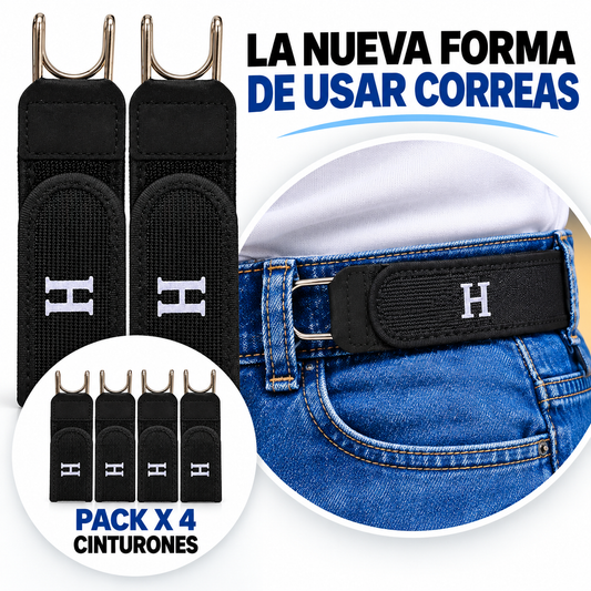 ✅ PACK 4 Cinturones Invisibles Sin Hebilla + ENVÍO GRATIS!🔥
