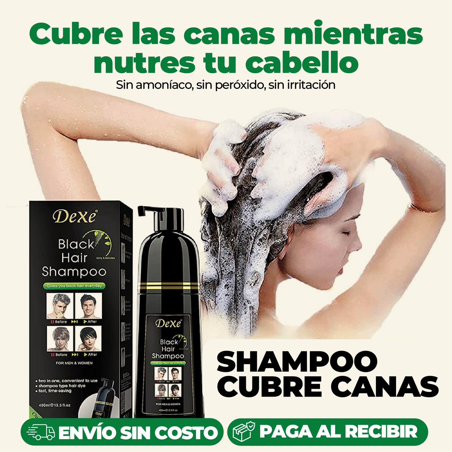 Shampoo cubre canas + ENVÍO GRATIS!🔥