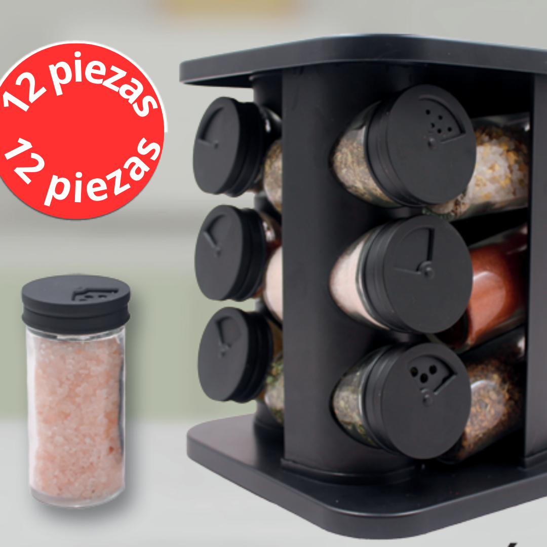Organizador de condimentos Giratorio 360 - 12 Piezas🧂