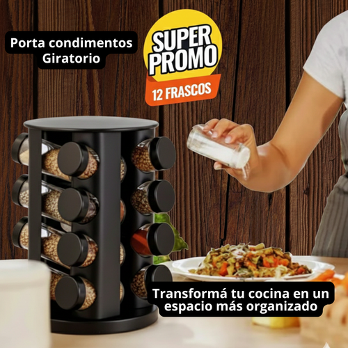 Organizador de condimentos Giratorio 360 - 12 Piezas🧂