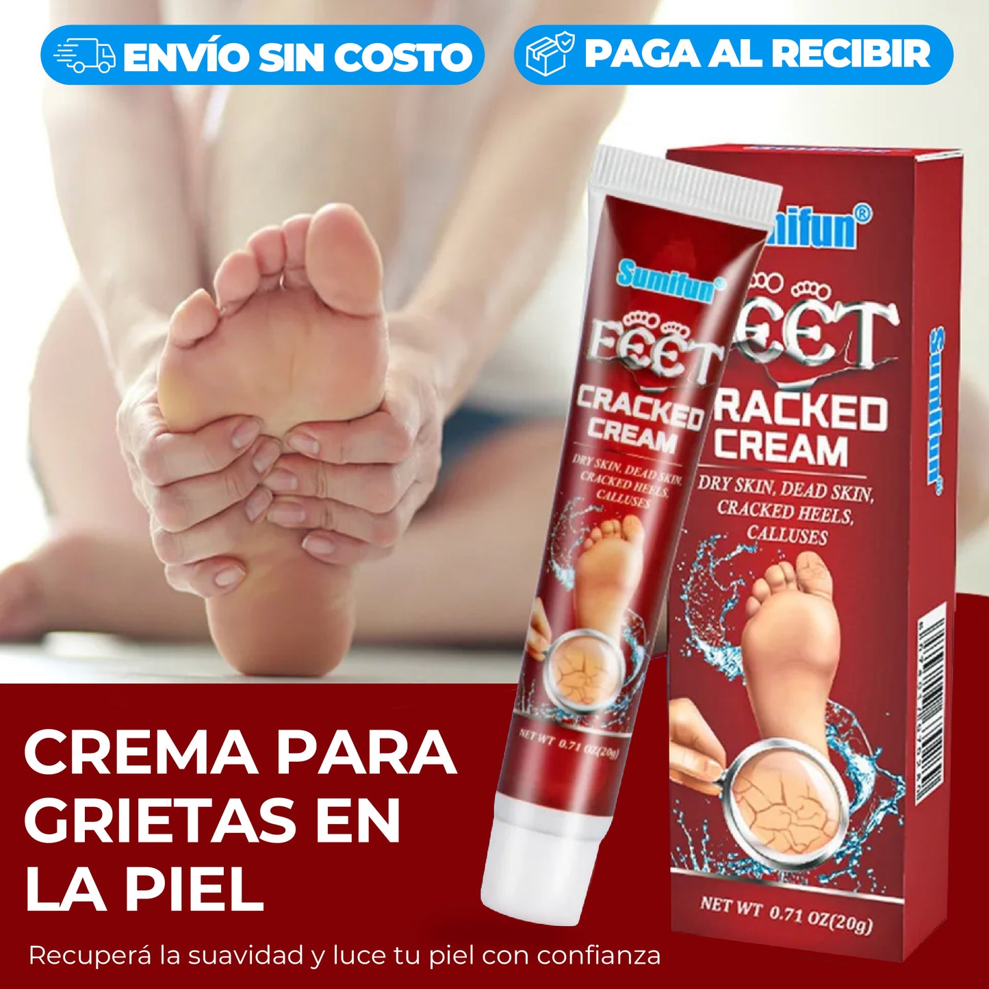 Crema para grietas en los pies + ENVÍO GRATIS🔥